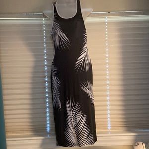 Navy blue stretchy dress.